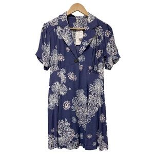 NWT Free People Blue Hawaii Collared Mini Dress size S